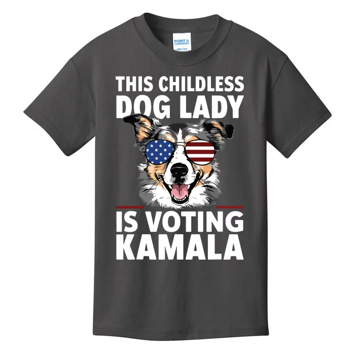 This Childless Dog Lady Is Voting Kamalaharris 2024 Kids T-Shirt