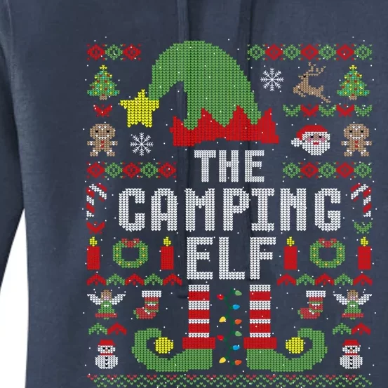 The Camping Elf Ugly Christmas Matching Family Group Great Gift Women's Pullover Hoodie