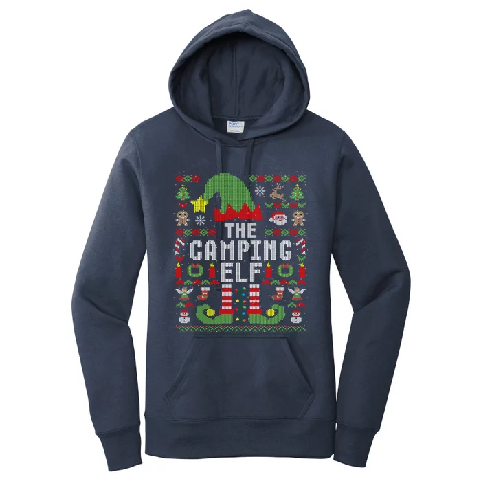 The Camping Elf Ugly Christmas Matching Family Group Great Gift Women's Pullover Hoodie