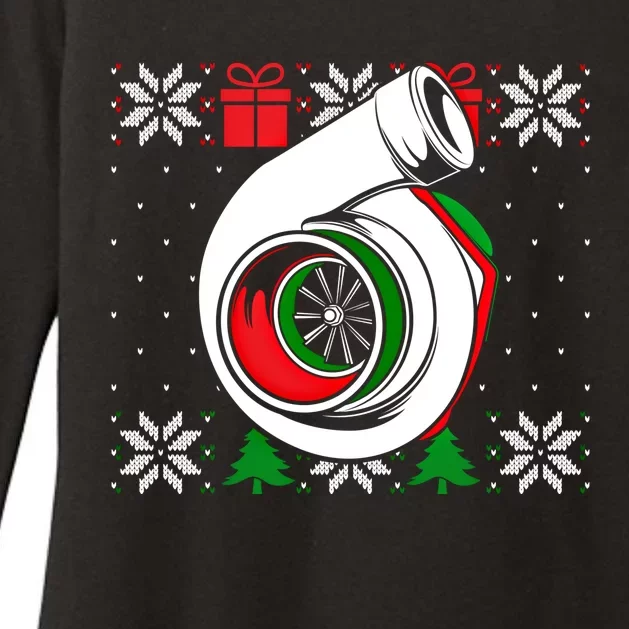 Turbo Car Enthusiast Ugly Christmas Mechanic Racing Drifting Gift Womens CVC Long Sleeve Shirt