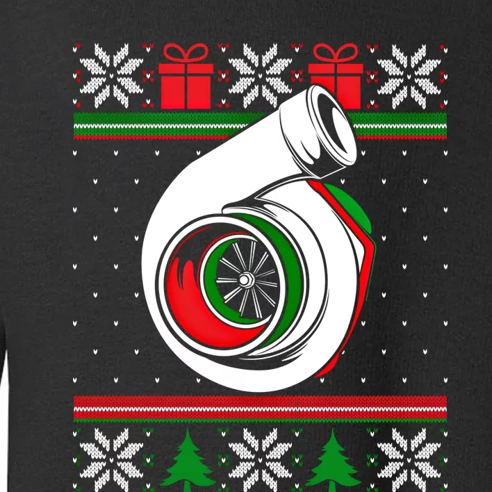 Turbo Car Enthusiast Ugly Christmas Mechanic Racing Drifting Gift Toddler Sweatshirt