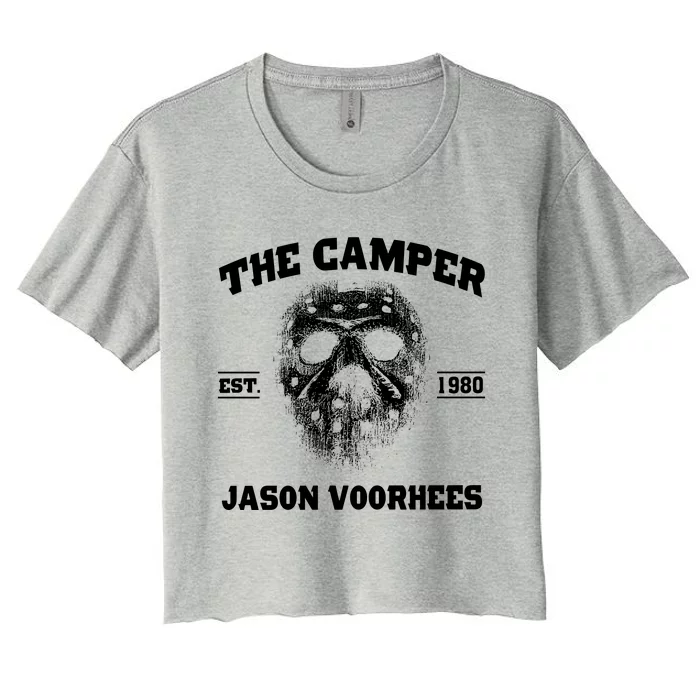 The Camper Est 1980 Jason Scary Horror Night Halloween Women's Crop Top Tee