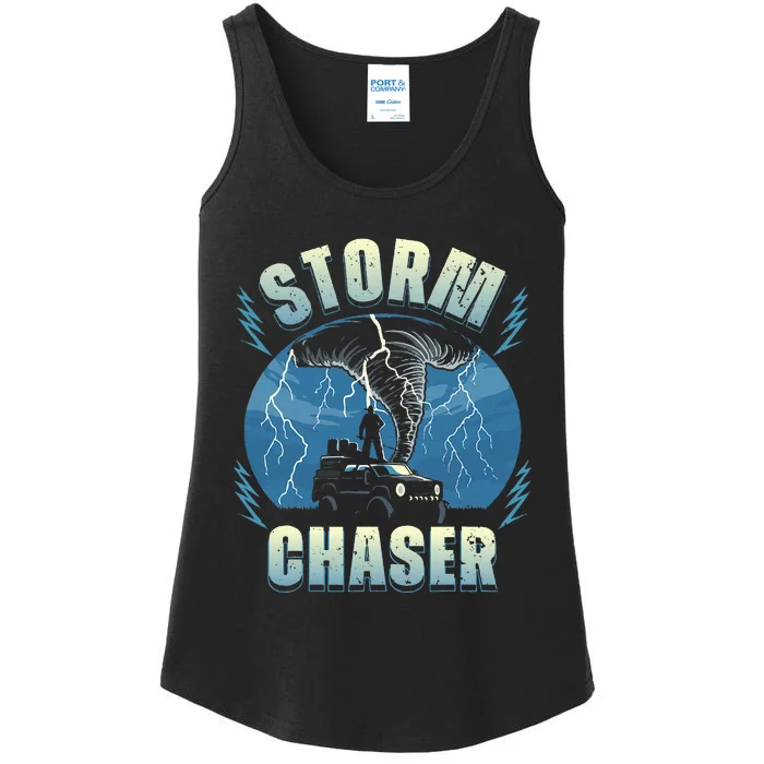 Tornado Chaser Extreme Weather Meteorologist Hunter Off Road Ladies Essential Tank