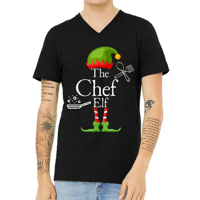 The Chef Elf Matching Family Holidays V-Neck T-Shirt