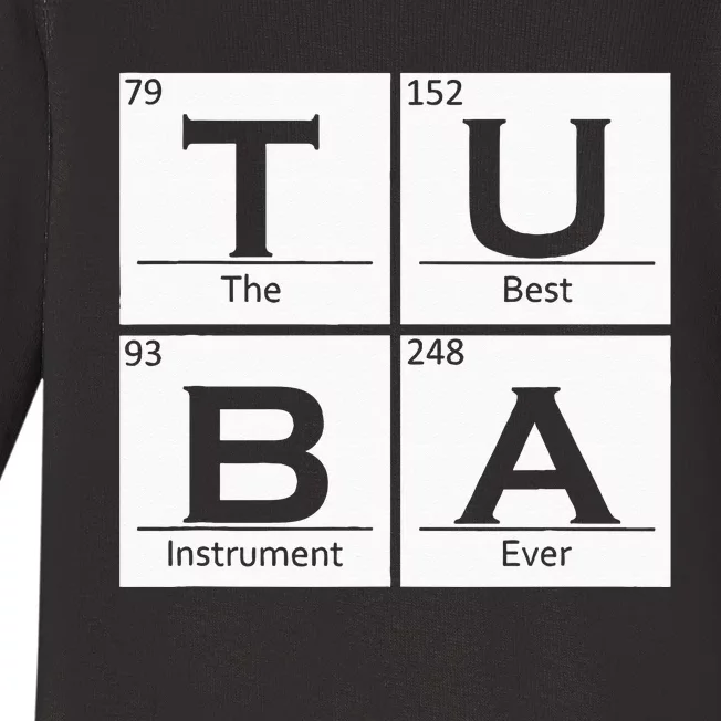 Tuba Chemistry Elements Tubist Jazz Music Tuba Player Baby Long Sleeve Bodysuit