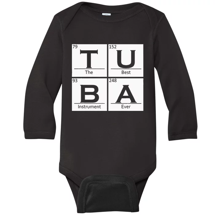 Tuba Chemistry Elements Tubist Jazz Music Tuba Player Baby Long Sleeve Bodysuit