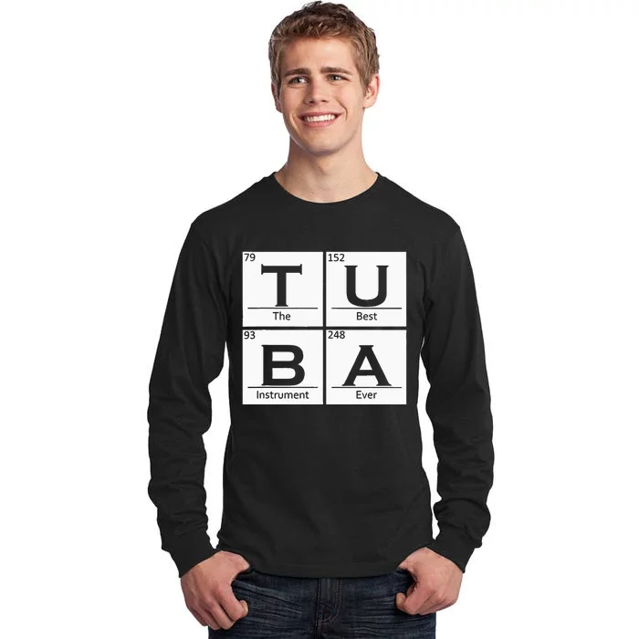 Tuba Chemistry Elements Tubist Jazz Music Tuba Player Tall Long Sleeve T-Shirt