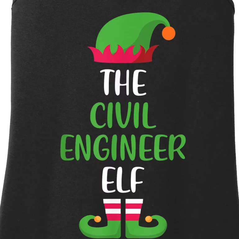 The Civil Engineer Elf Christmas Family Matching Ladies Essential Tank