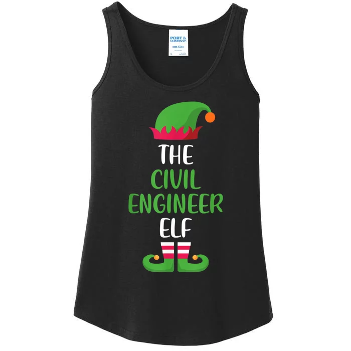 The Civil Engineer Elf Christmas Family Matching Ladies Essential Tank