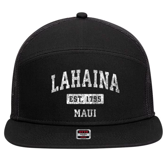 This Classic Established Lahaina Hawaii Shirts Features A Traditional Distressed 7 Panel Mesh Trucker Snapback Hat