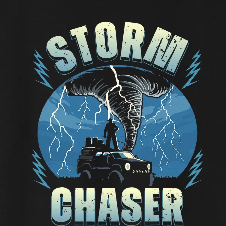 Tornado Chaser Extreme Weather Meteorologist Hunter Off Road Women's Crop Top Tee