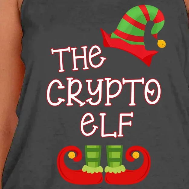 The Crypto Elf Funny Family Matching Christmas Women's Knotted Racerback Tank