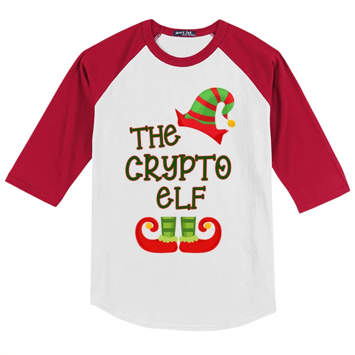 The Crypto Elf Funny Family Matching Christmas Kids Colorblock Raglan Jersey