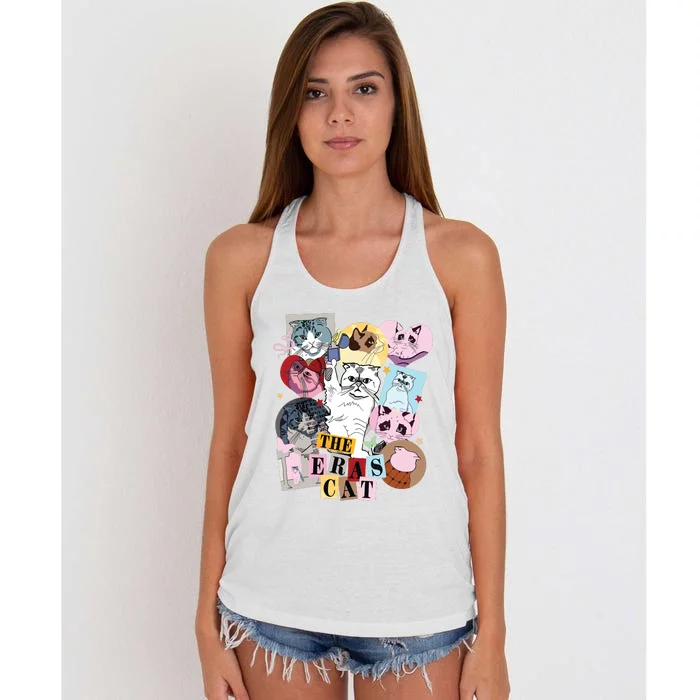 The Cat Eras In My Cat Mom Era Cat Lover Women's Knotted Racerback Tank