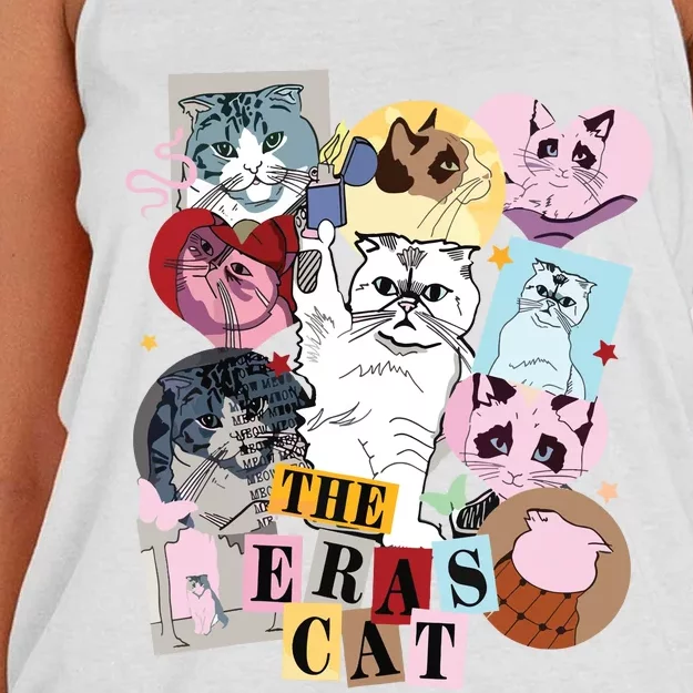 The Cat Eras In My Cat Mom Era Cat Lover Women's Knotted Racerback Tank