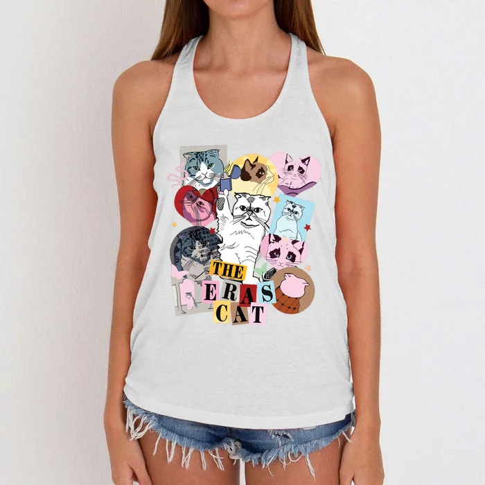 The Cat Eras In My Cat Mom Era Cat Lover Women's Knotted Racerback Tank