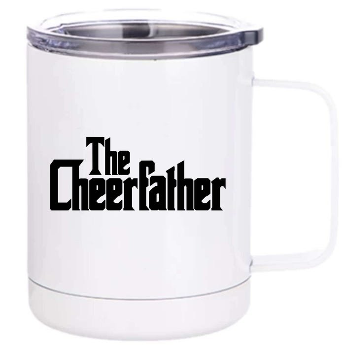 The Cheerfather Fathers Day Cheerleader Gift Front & Back 12oz Stainless Steel Tumbler Cup