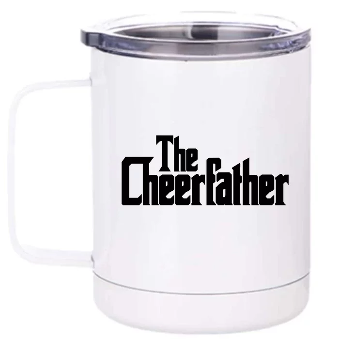 The Cheerfather Fathers Day Cheerleader Gift Front & Back 12oz Stainless Steel Tumbler Cup