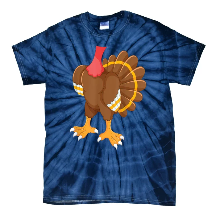 Turkey Costume Funny Thanksgiving Turkey Tie-Dye T-Shirt