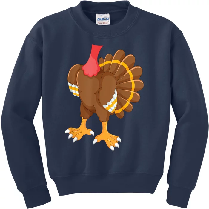 Turkey Costume Funny Thanksgiving Turkey Kids Sweatshirt