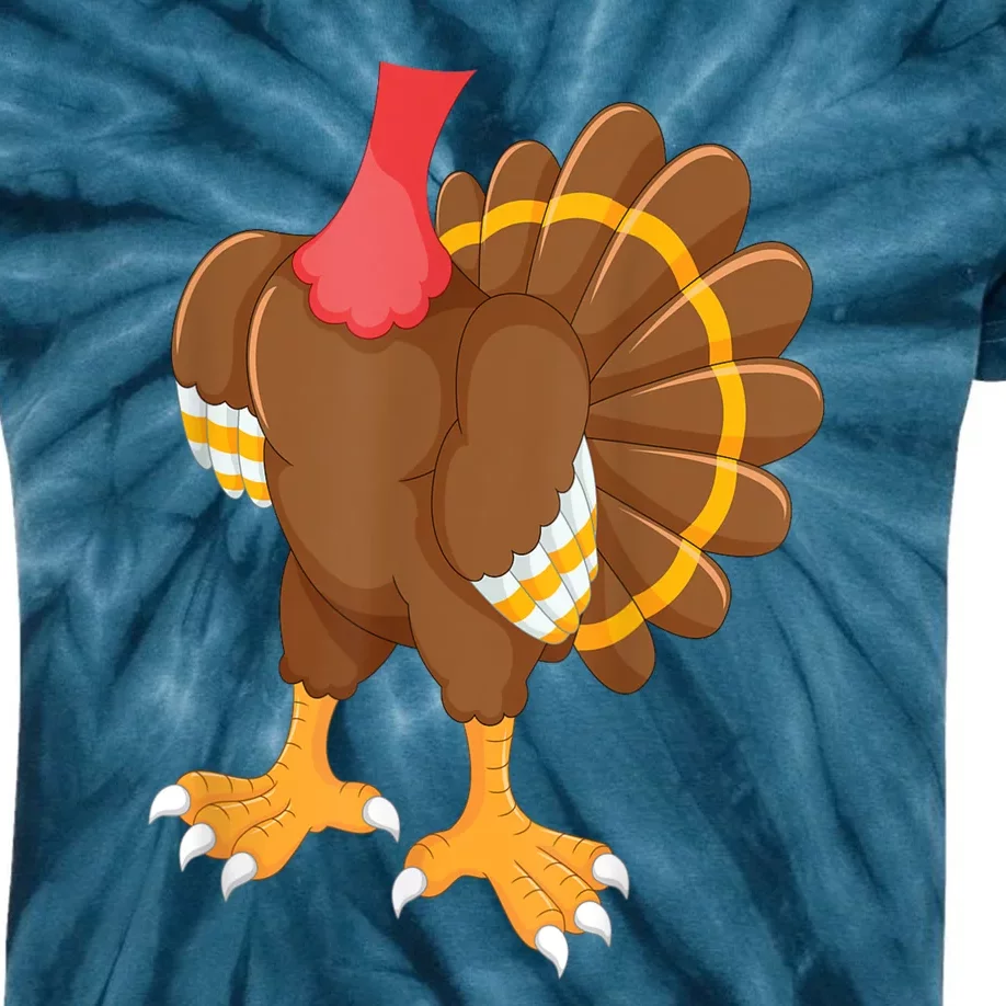 Turkey Costume Funny Thanksgiving Turkey Kids Tie-Dye T-Shirt