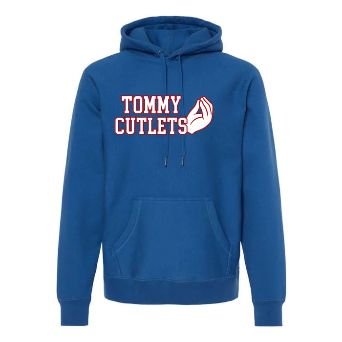 Tommy Cutlets Football Quarterback Ny Italian Hand Gesture Premium Hoodie