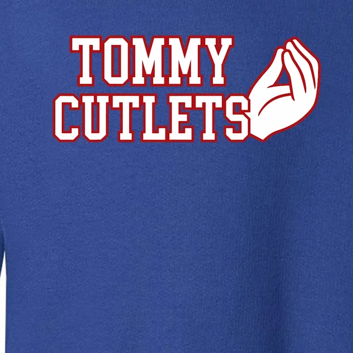 Tommy Cutlets Football Quarterback Ny Italian Hand Gesture Toddler Sweatshirt