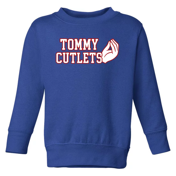 Tommy Cutlets Football Quarterback Ny Italian Hand Gesture Toddler Sweatshirt