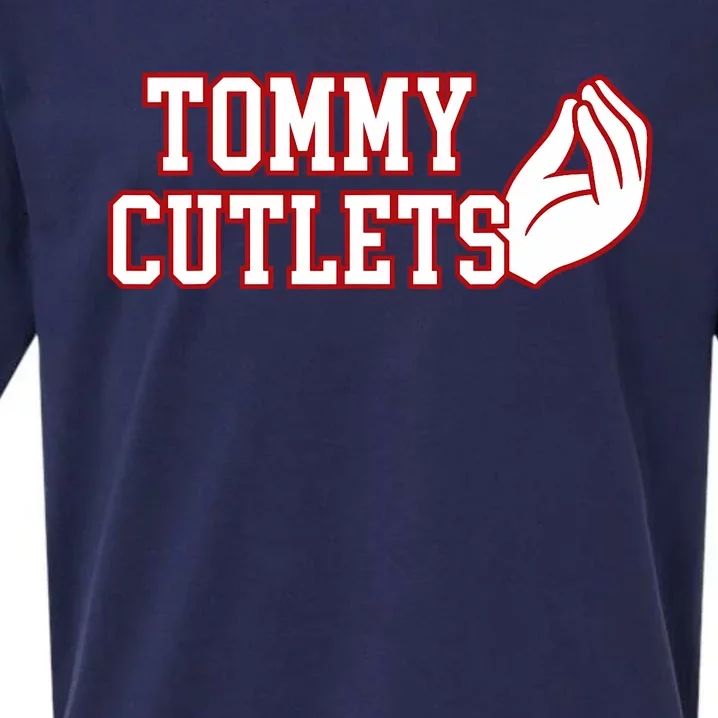 Tommy Cutlets Football Quarterback Ny Italian Hand Gesture Sueded Cloud Jersey T-Shirt