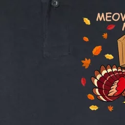 Thanksgiving Cat Fake Cat Meow Funny Thanksgiving Turkey Softstyle Adult Sport Polo