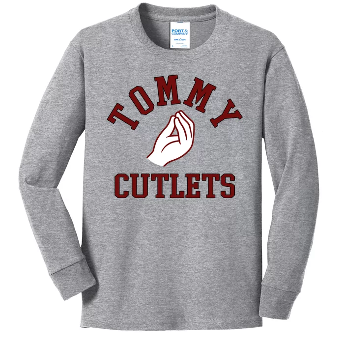 Tommy Cutlets Funny Italian Hand Football Kids Long Sleeve Shirt