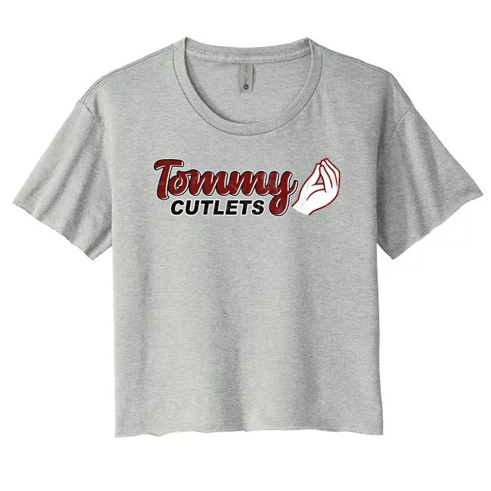 Tommy Cutlets Football Quarterback Funny Vintage Women's Crop Top Tee