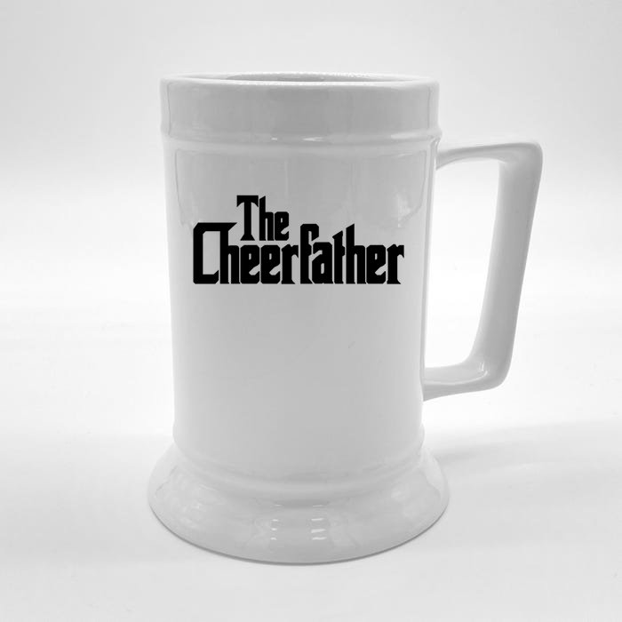 The Cheerfather Fathers Day Cheerleader Gift Front & Back Beer Stein