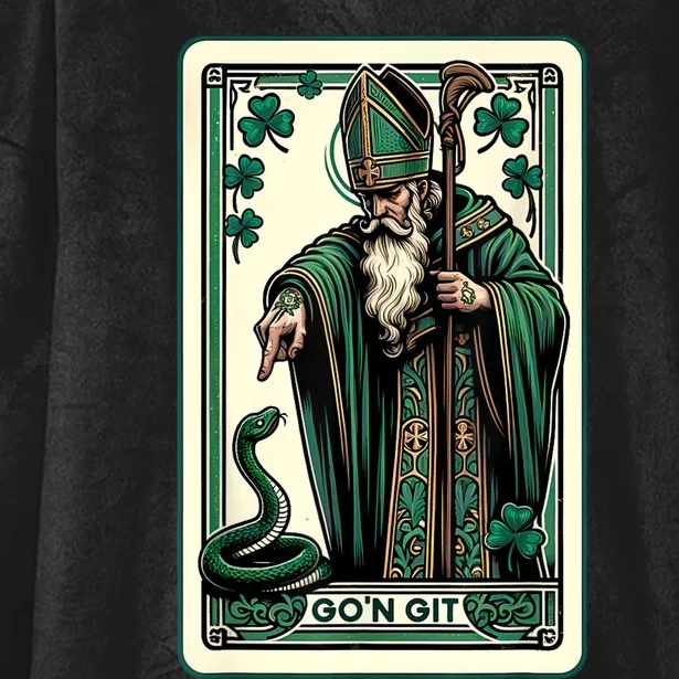 Tarot Card Funny St Patricks Day Gon Git St Patrick Hooded Wearable Blanket