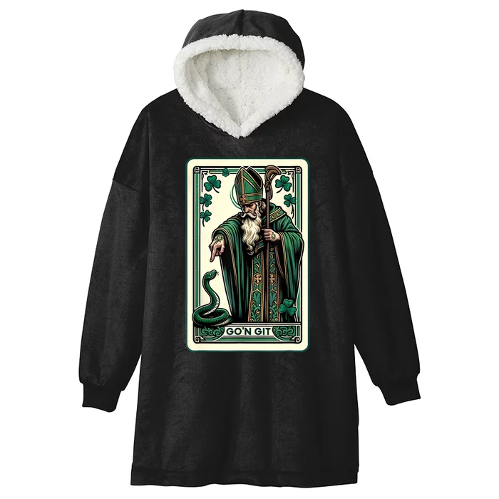 Tarot Card Funny St Patricks Day Gon Git St Patrick Hooded Wearable Blanket