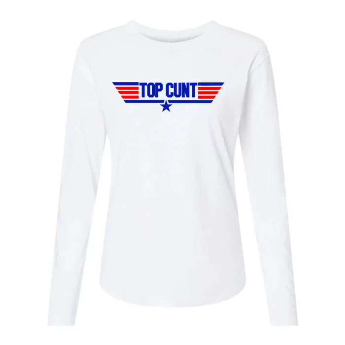 Top Cunt Funny Parody Womens Cotton Relaxed Long Sleeve T-Shirt