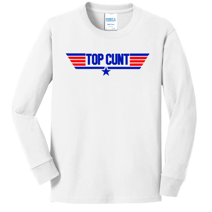 Top Cunt Funny Parody Kids Long Sleeve Shirt