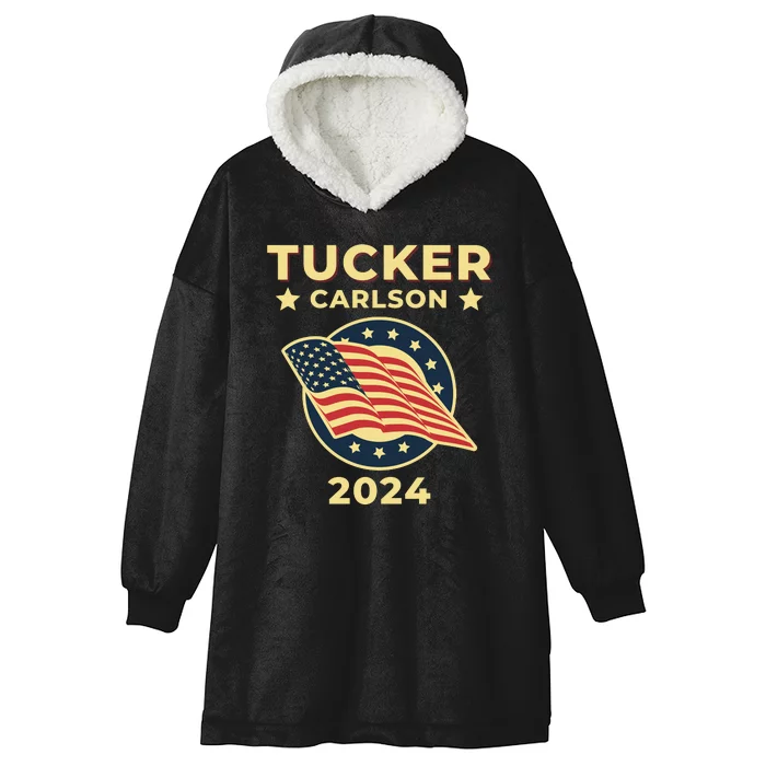 Tucker Carlson For President 2024 Hooded Wearable Blanket