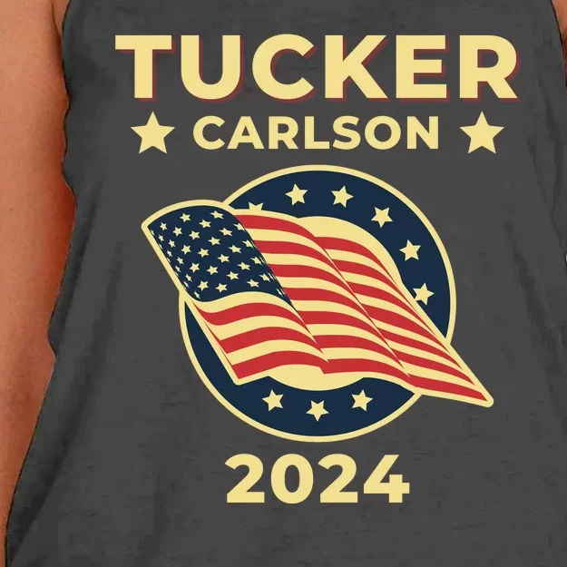 Tucker Carlson For President 2024 Women's Knotted Racerback Tank