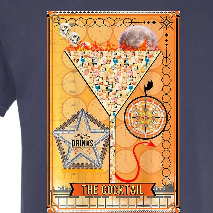 The Cocktail Funny Tarot Playing Card Garment-Dyed Heavyweight T-Shirt