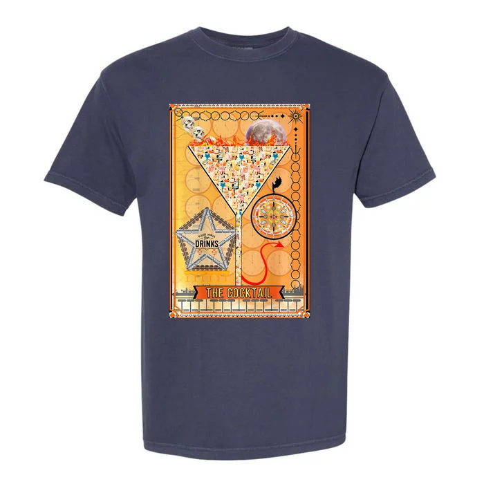 The Cocktail Funny Tarot Playing Card Garment-Dyed Heavyweight T-Shirt