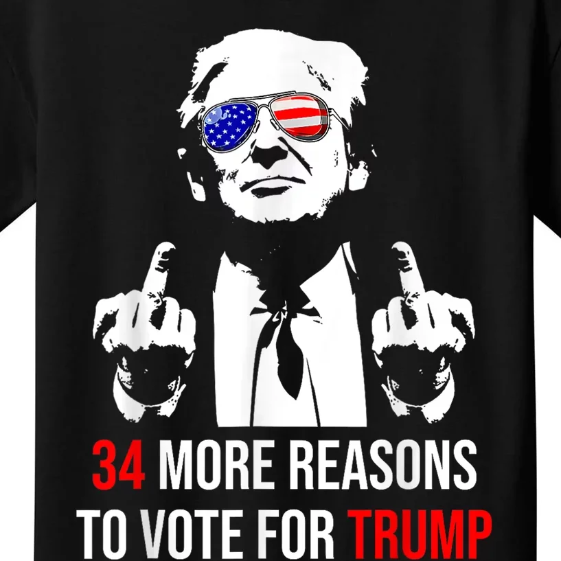 Trump Convicted Felon 34 More Reasons To Vote For Trump Kids T-Shirt