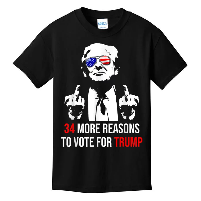 Trump Convicted Felon 34 More Reasons To Vote For Trump Kids T-Shirt