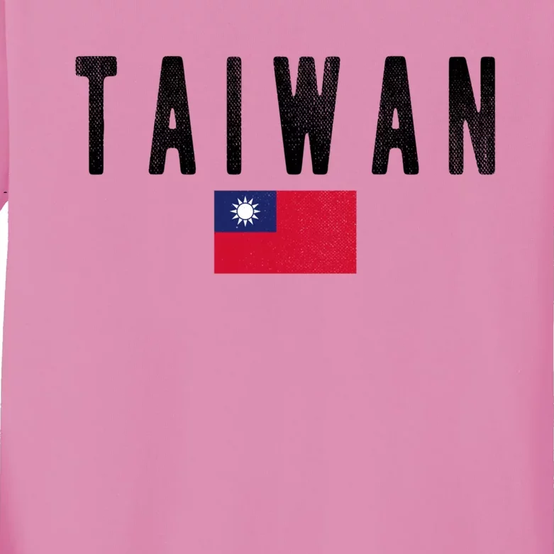 Taiwan Country Flag Souvenir Taiwan Gift Kids Long Sleeve Shirt