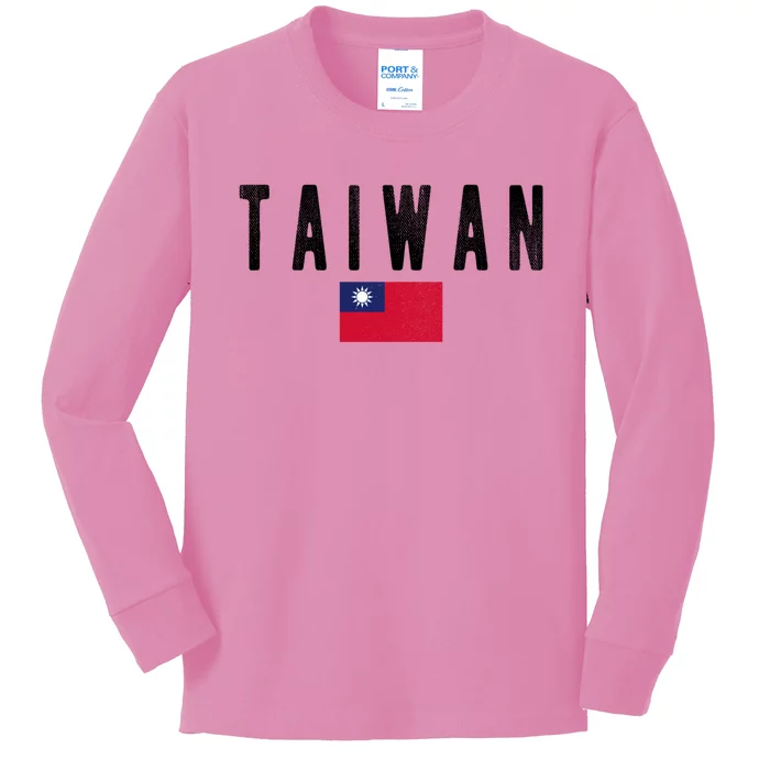 Taiwan Country Flag Souvenir Taiwan Gift Kids Long Sleeve Shirt