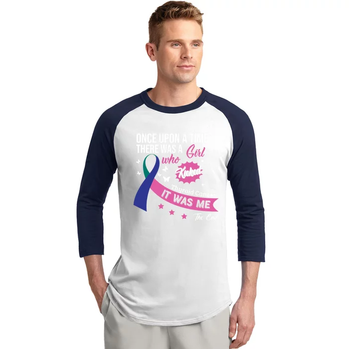 Thyroid Cancer Fight Cancer Ribbon Gift Baseball Sleeve Shirt