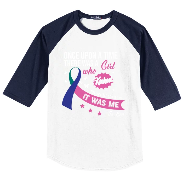 Thyroid Cancer Fight Cancer Ribbon Gift Baseball Sleeve Shirt