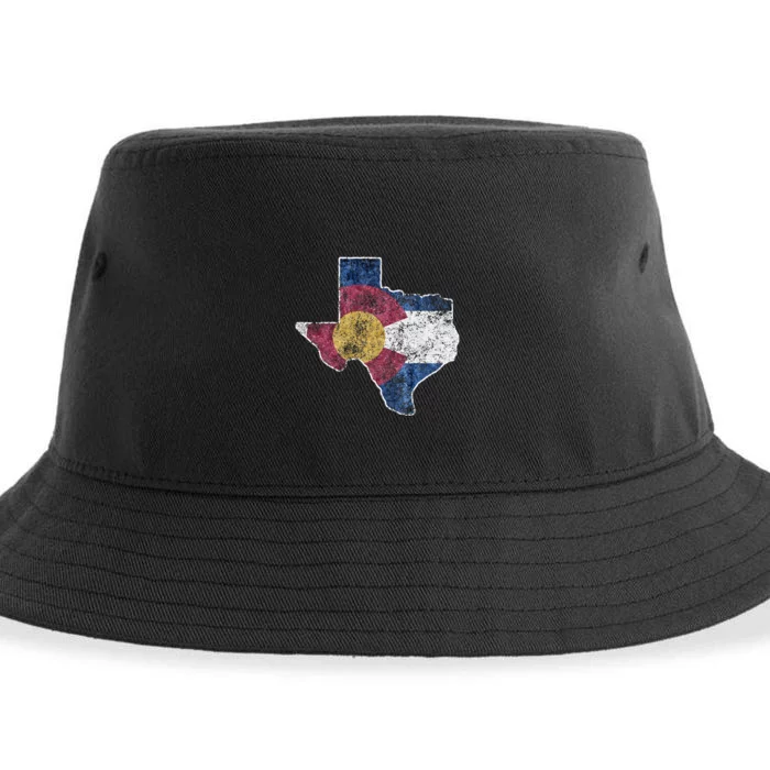 Texas Colorado Flag Family Usa Home State Sustainable Bucket Hat