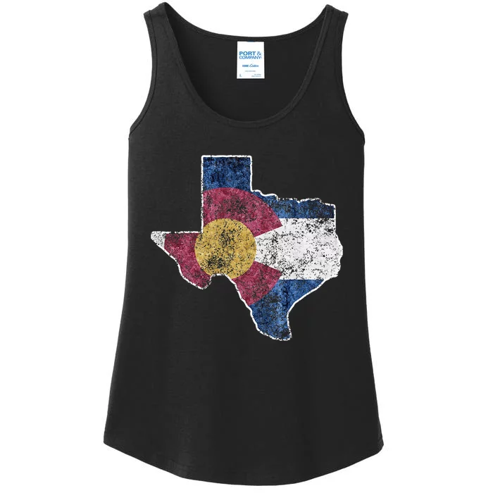 Texas Colorado Flag Family Usa Home State Ladies Essential Tank