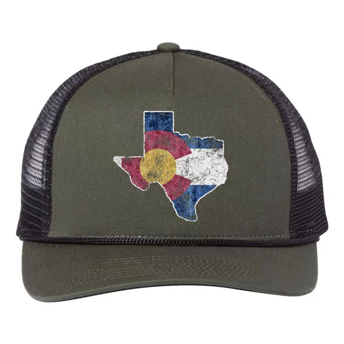 Texas Colorado Flag Family Usa Home State Retro Rope Trucker Hat Cap